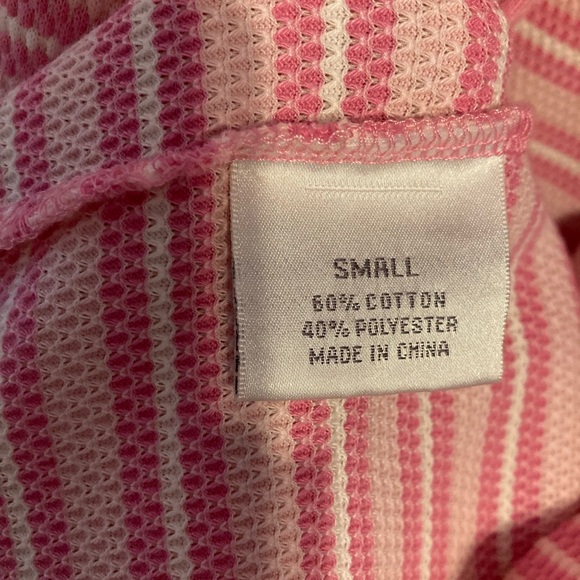 Women’s Vintage Cypress Pink Striped Short Bath Robe SMALL - Picture 6 of 12